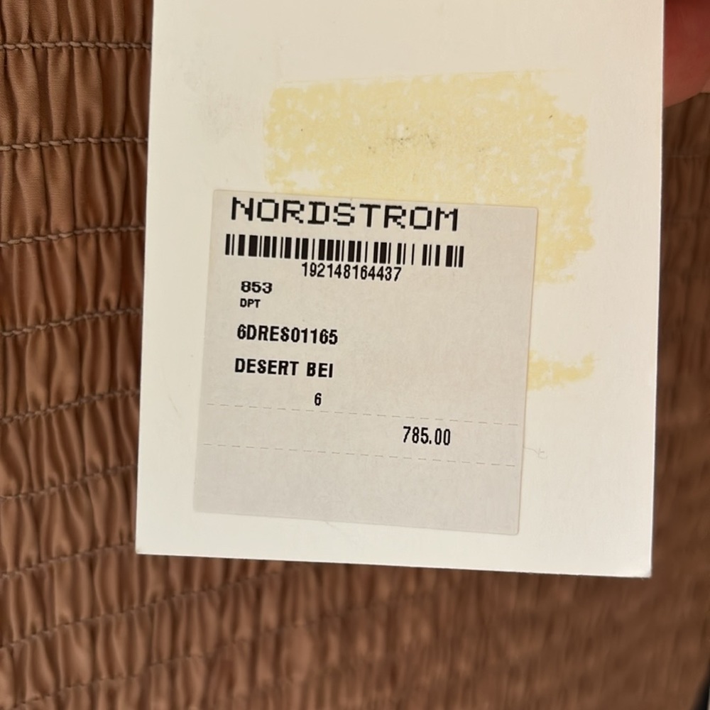 A.L.C. Kora Smocked Mini Dress Size 6 New With Tags Colour Desert Bee - Picture 8 of 9